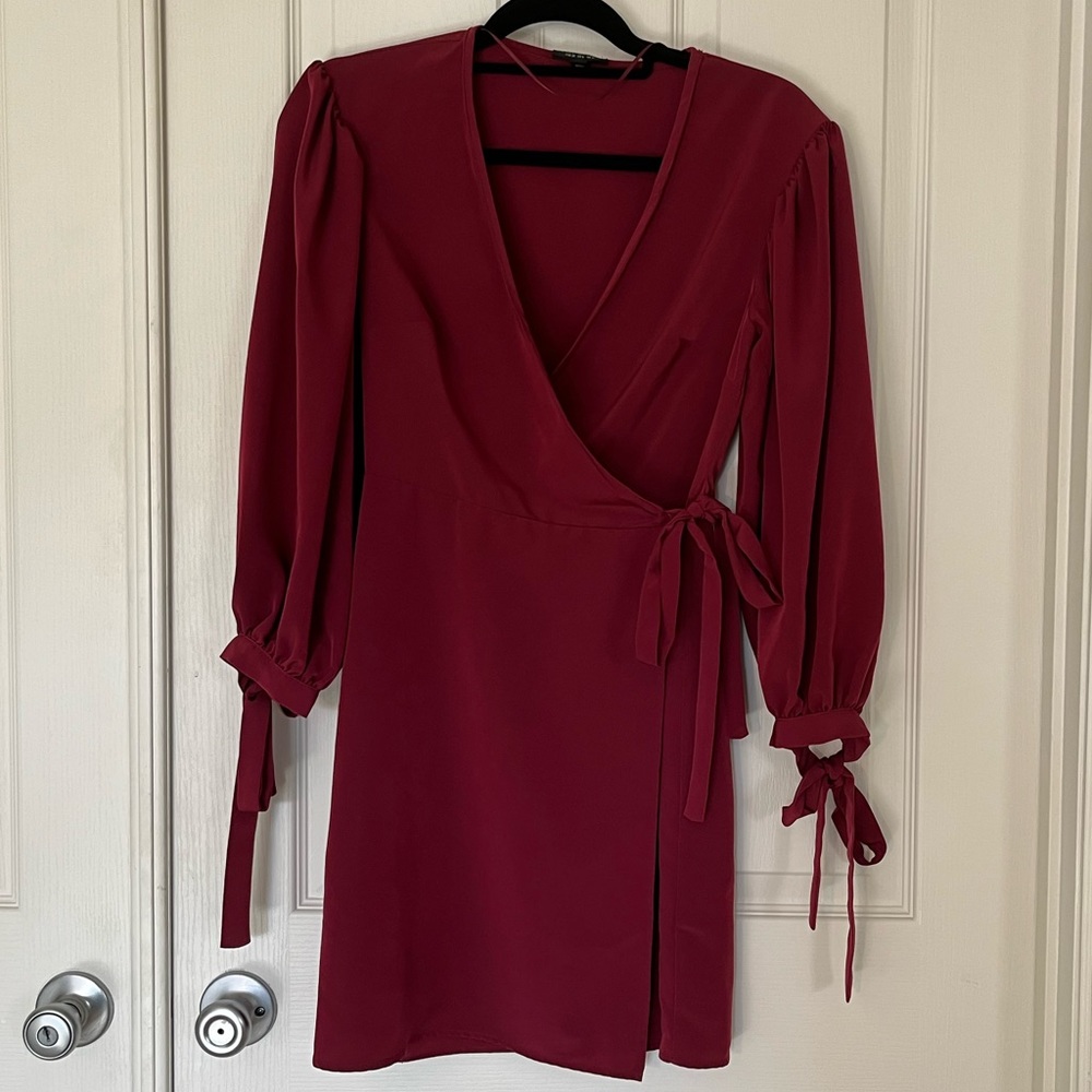 Topshop long sleeve wrap dress